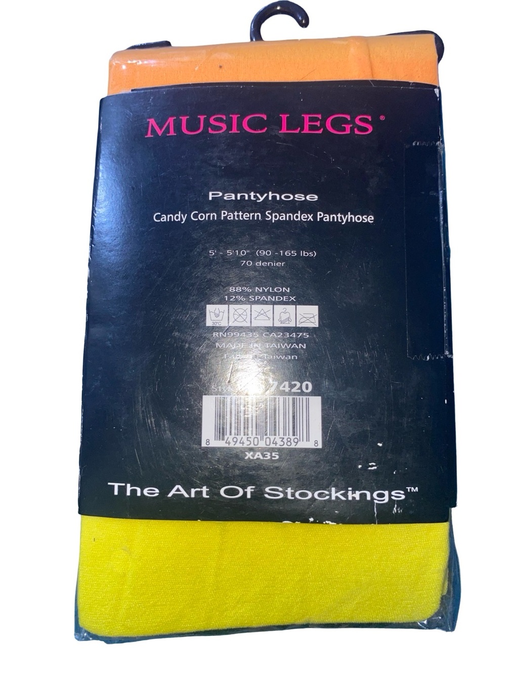 Music Legs Candy Corn Striped Spandex Pantyhose Halloween Costume Tights - Picture 2 of 2